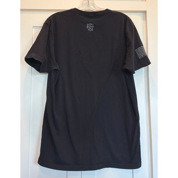 Shield Republic 2nd that black short sleeved tee Large 100% Cotton - Picture 3 of 8